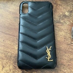 Saint Laurent iPhone XS Quilted Leather Phone Case